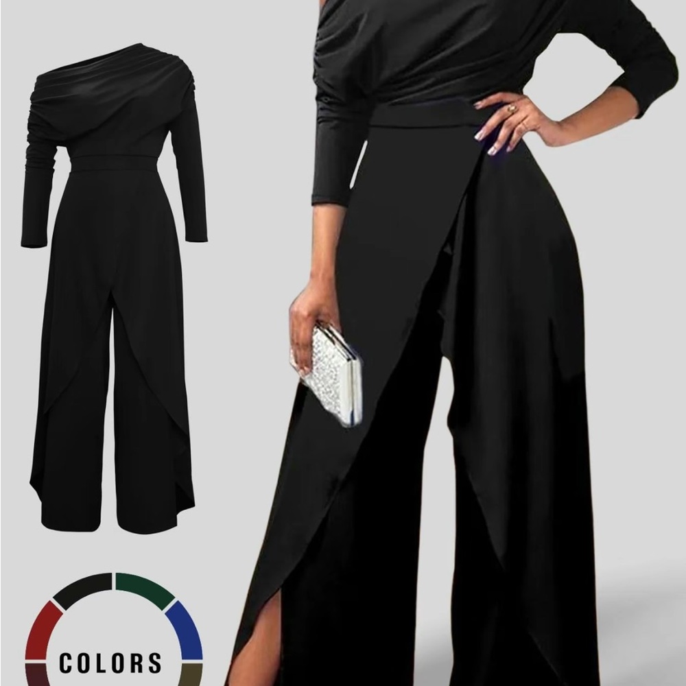 Elegant Black Off-Shoulder Jumpsuit